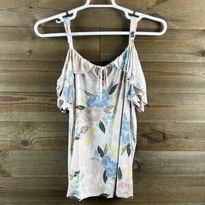 Torrid Super Soft Top Womens Shirt Cold Shoulder Ruffle Floral Dainty Size 2X